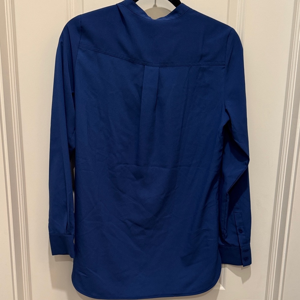 Paraphrase Royal Blue Long Sleeve Button-Up Blouse Women’s Small - Picture 11 of 11